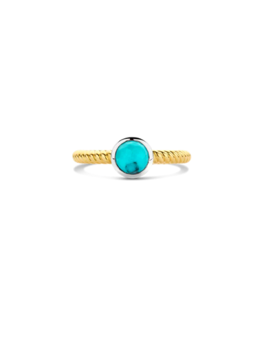 Bague Solitaire En Plaqué Or Et Turquoise Ti Sento