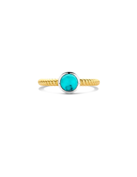 Bague Solitaire En Plaqué Or Et Turquoise Ti Sento
