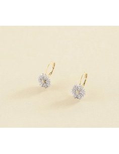 Boucles d'Oreilles Dormeuses Blossom AGATHA Argent Plaqué or 2
