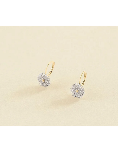 Boucles d'Oreilles Dormeuses Blossom AGATHA Argent Plaqué or 02380503-137