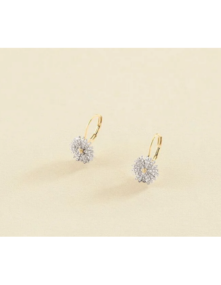 Boucles d'Oreilles Dormeuses Blossom AGATHA Argent Plaqué or 02380503-137