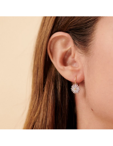 Boucles d'Oreilles Dormeuses Blossom AGATHA Argent Plaqué or 02380503-137