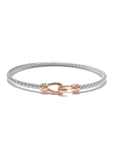Bracelet Rigide Argent VALENZI Crochet Rose TRBABYHOOKWP