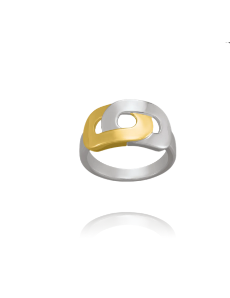 Bague Maillons CHARLES GARNIER En Argent Bicolore