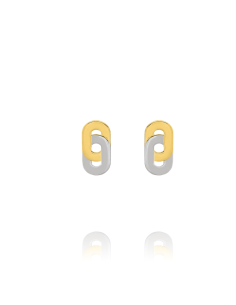 Boucles D'oreilles Maillons De CHARLES GARNIER Argent Bicolore