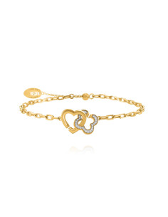 Bracelet En Argent Doré CHARLES GARNIER Cœur Et Trèfle