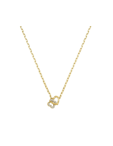 Collier En Argent Doré CHARLES GARNIER Cœur Et Trèfle AGF170155N