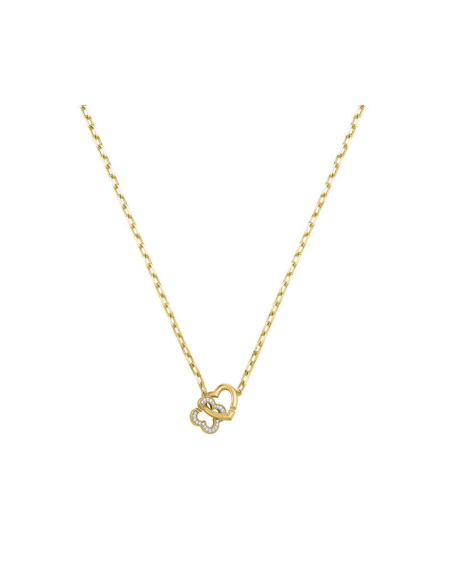Collier En Argent Doré CHARLES GARNIER Cœur Et Trèfle AGF170155N