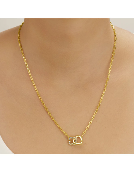Collier En Argent Doré CHARLES GARNIER Cœur Et Trèfle AGF170155N