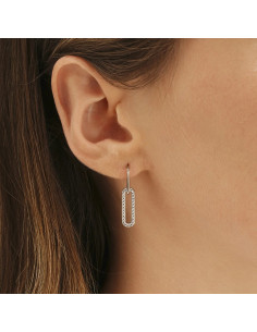 Boucles d'oreilles Maille CHARLES GARNIER en Argent et oxyde de zirconium AGF170067E 2