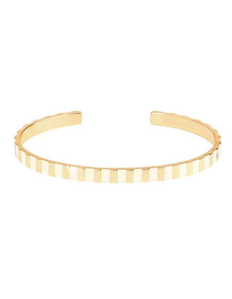 Jonc Ouvert Ines En laiton Doré Laqué Bangle Up Blanc sable