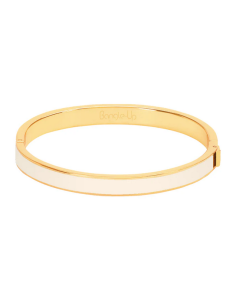 Bracelet A Fermoir En Métal Doré Laqué Bangle Up Blanc Sable