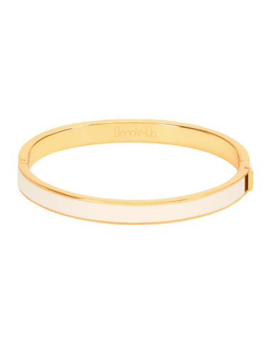 Bracelet A Fermoir En Métal Doré Laqué Bangle Up Blanc Sable
