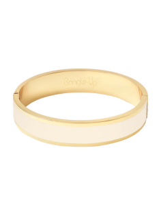 Bracelet 1,2 Cm A Fermoir En Métal Doré Laqué Bangle Up Blanc Sable BUP17-B12-BFA03