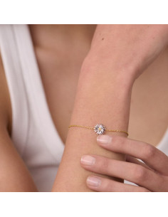 Bracelet Souple Blossom De AGATHA Doré Et Oxyde 2