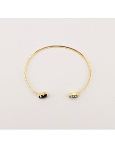 Bracelet Jonc Andréa Marazzini Métal Doré En Cristal Swarovski Noir 2