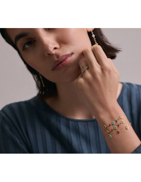 Bracelet Souple Beloved De AGATHA Doré Multicolore