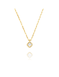 Collier En Argent Doré CHARLES GARNIER Trèfle Et Nacre