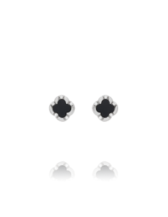 Boucles D'oreilles Trèfle CHARLES GARNIER En Argent Et Agate Noire AGF170205E
