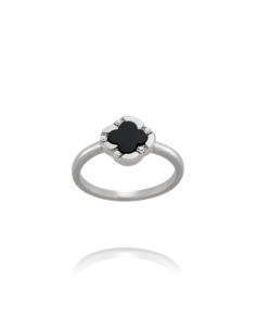Bague Trèfle Noir CHARLES GARNIER En Argent Et Agate Noire AGF170207R