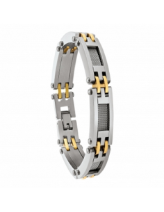 Bracelet Acier Zéphir Bicolore Acier Blanc Et Doré De Jourdan