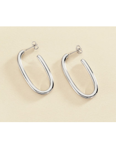 Boucles d'Oreilles AGATHA créoles argentées 2