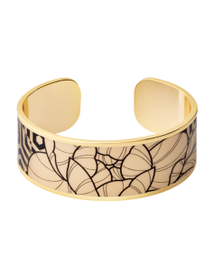 Bracelet PEONY En Métal Doré Laqué Bangle Up Beige