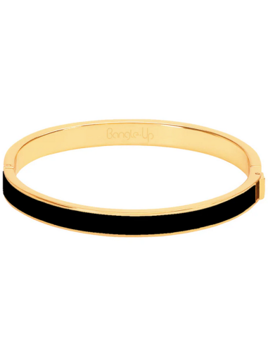 Bracelet A Fermoir En Métal Doré Laqué Bangle Up Noir