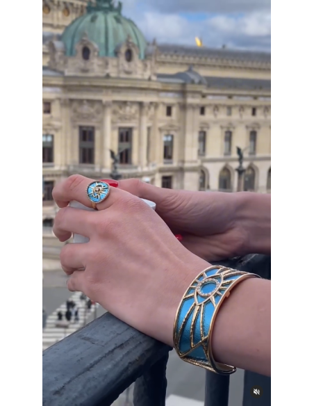 Bracelet Manchette Les Georgettes Précieuses Modèle OEIL Finition Doré