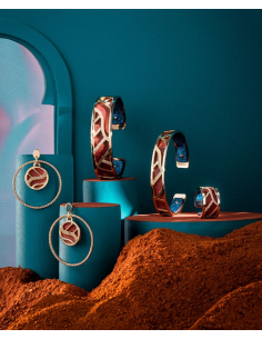 Bracelet Manchette Les Georgettes Précieuse Désert Finition Argentée14MM 2