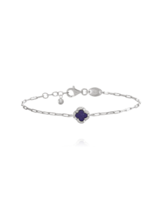 Bracelet Trèfle Légende En Argent CHARLES GARNIER Lapis Lazuli Et Oxydes AGF170235B
