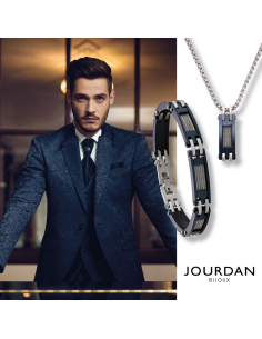 Bracelet Acier ZÉPHIR Bicolore Bleu Et Noir De Jourdan JH110051B 2