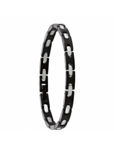Bracelet Acier Dinema Acier Blanc Et Noir De Jourdan