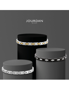 Bracelet Acier Dinema Acier Blanc Et Noir De Jourdan 2