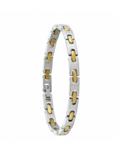 Bracelet Acier Dinema Acier Blanc Et Doré De Jourdan