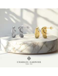 Boucles D'oreilles Forme C CHARLES GARNIER En Argent Doré AGF260032E 2