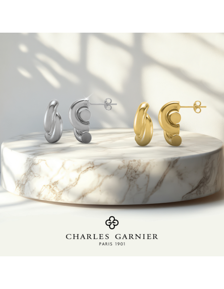 Boucles D'oreilles Forme C CHARLES GARNIER En Argent Doré AGF260032E