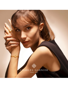 Bracelet Jeton Trèfle CHARLES GARNIER En Vermeil Nacre Et Oxydes de Zirconium 2