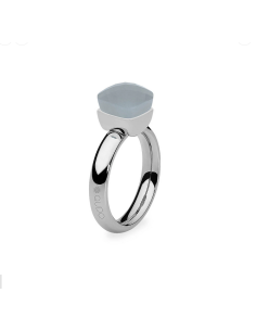 Bague Firenze De Qudo En Acier Et Son Cristal Gris Clair 610321