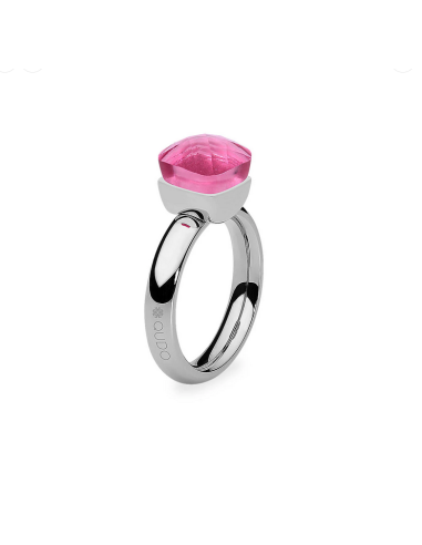 Bague Firenze De Qudo En Acier Et Son Cristal Padparadscha 610465