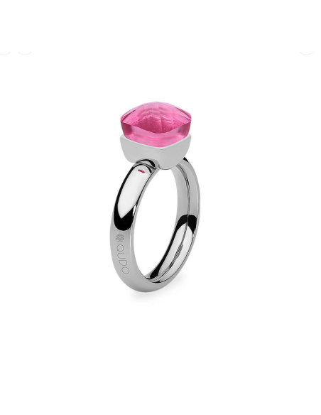 Bague Firenze De Qudo En Acier Et Son Cristal Padparadscha 610465