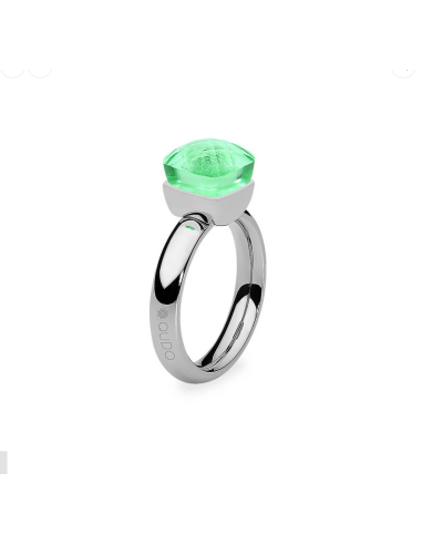 Bague Firenze De Qudo En Acier Et Son Cristal Péridot 610843