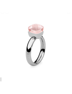 Bague Firenze De Qudo En Acier Et Son Cristal Rose Vintage 610182