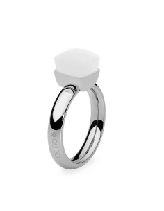 Bague Firenze De Qudo En Acier Et Son Cristal Blanc 611149