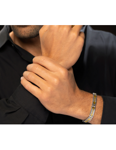 Bracelet Acier Bicolore Et Câble De Chez Jourdan JH110025B 2