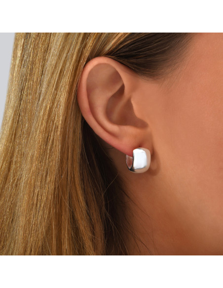 Créoles Bombée Large En Argent Clio Blue