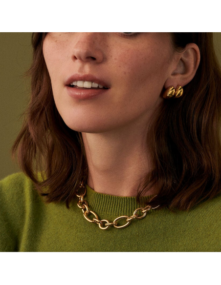 Collier Ras Du Cou Léa En Laiton Doré