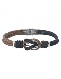 Bracelet Noeud Marin Alia Bicolore Noir/ Marron De ELDEN