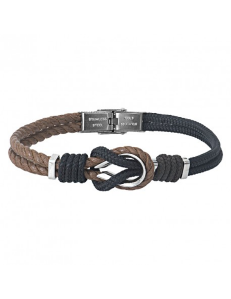 Bracelet Noeud Marin Alia Bicolore Noir/ Marron De ELDEN