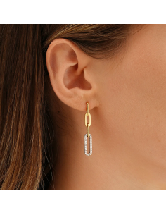 Boucles d'oreilles longues CHARLES GARNIER en vermeil et oxyde de zirconium 2